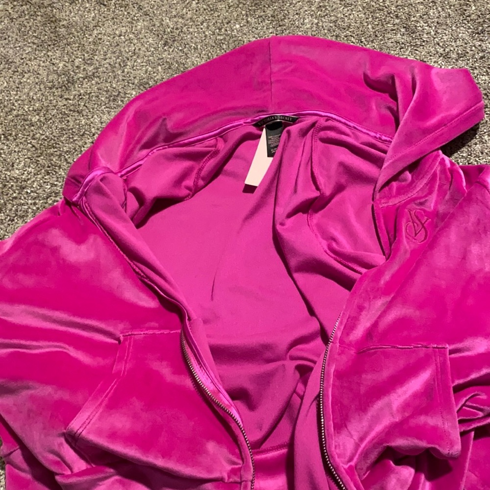 Slightly cropped pink jacket Brand: Victoria Secret Size:XL Color: Pink